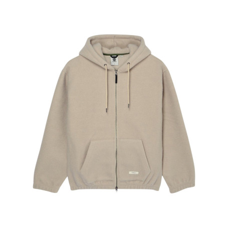 Veste beige à coupe droite pourvue d'un col à...