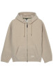 Thumbnail Veste beige à coupe droite pourvue d'un col à capuche et de manches longues