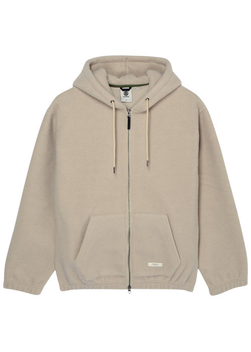Veste beige à coupe droite pourvue d'un col à...