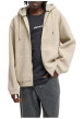 Thumbnail Veste beige à coupe droite pourvue d'un col à capuche et de manches longues - Image 5