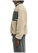 Thumbnail Blouson beige et gris pourvu d'une coupe droite et d'un col montant - Image 4
