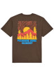 Thumbnail T-shirt en coton biologique marron à coupe droite pourvu d'un col rond - Image 2