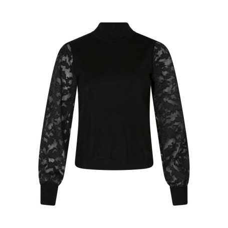 Pull noir coupe ajustée pourvu d'un col montant...