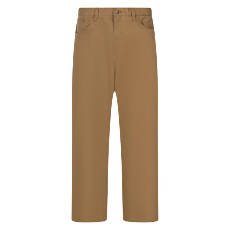 Pantalon cargo en coton beige à coupe large...