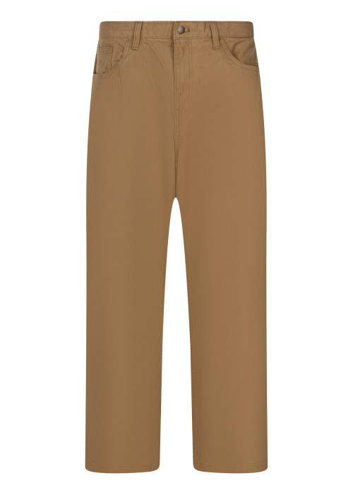 Pantalon cargo en coton beige à coupe large...