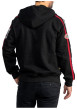 Thumbnail Sweat zippé noir à capuche avec bandes contrastées et des patchs - Image 2