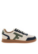 Thumbnail Tennis Hazel en cuir blanc avec des empiècements verts et bleus à talon plat