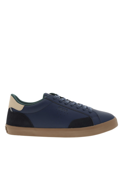 Tennis Juniper bleu marine à empiècements en textile suédé et talon plat
