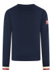 Thumbnail Sweat en coton marine à coupe droite pourvu d'un col rond côtelé - Image 2