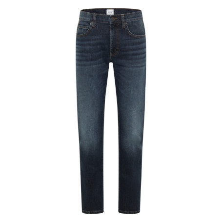 Jean en coton mélangé indigo à coupe droite...