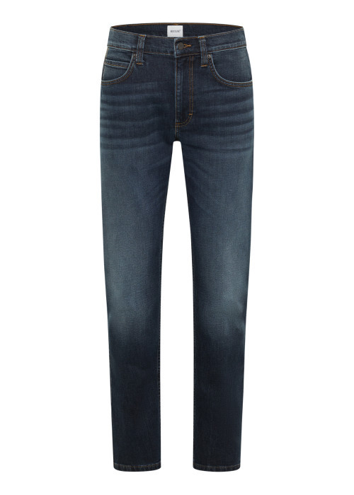 Jean en coton mélangé indigo à coupe droite pourvu de poches classiques