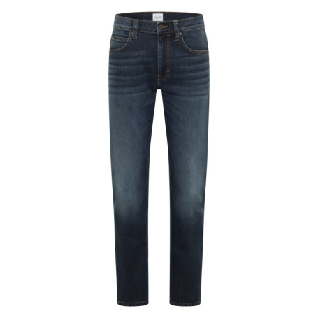 Jean en coton mélangé indigo à coupe droite...