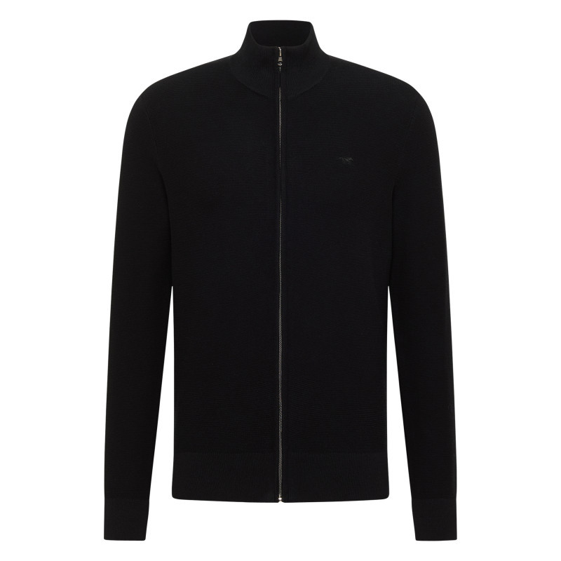 Mustang - Gilet En Coton Noir Pourvu D'une Coupe Droite Et D'un Col Montant - Noir