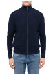 Thumbnail Gilet en coton marine à coupe droite pourvu d'un col montant - Image 3