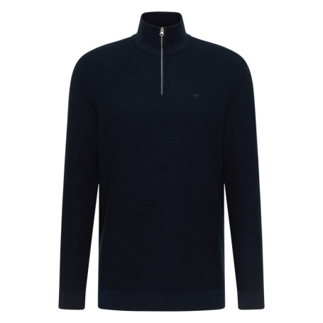 Pull en coton marine à coupe droite pourvu d'un...