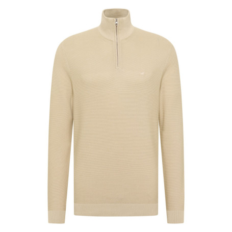 Pull en coton beige à coupe droite pourvu d'un...