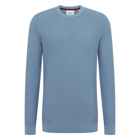 Pull en coton bleu à coupe droite pourvu d'un...