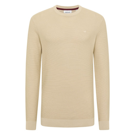 Pull en coton beige à coupe droite pourvu d'un...