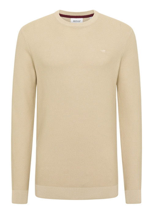 Pull en coton beige à coupe droite pourvu d'un...