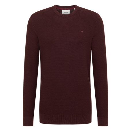 Pull en coton bordeaux à coupe droite pourvu...