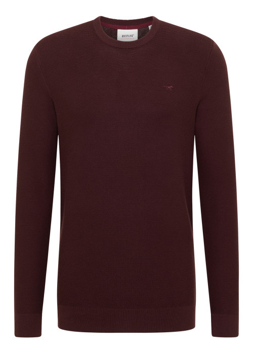 Pull en coton bordeaux à coupe droite pourvu...
