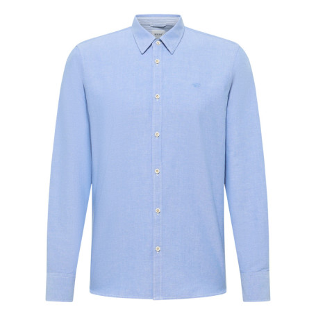 Chemise en coton ciel à coupe droite pourvue...