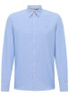 Thumbnail Chemise en coton ciel à coupe droite pourvue d'un col à revers