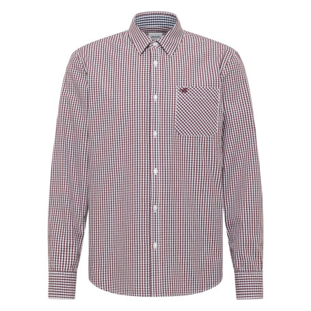 Chemise en coton bordeaux à coupe droite...