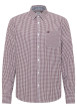 Thumbnail Chemise en coton bordeaux à coupe droite pourvue d'un col à revers
