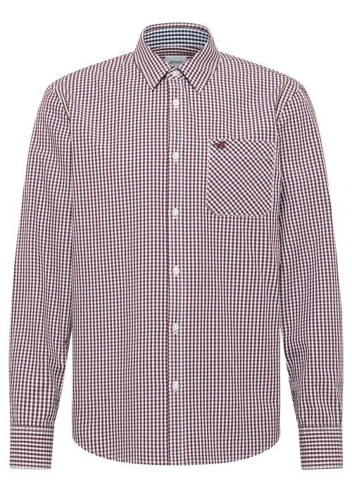 Chemise en coton bordeaux à coupe droite...