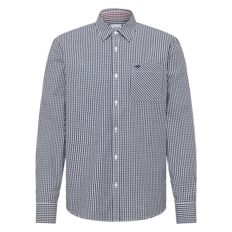 Chemise en coton marine à coupe droite pourvue...