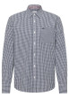 Thumbnail Chemise en coton marine à coupe droite pourvue d'un col à revers