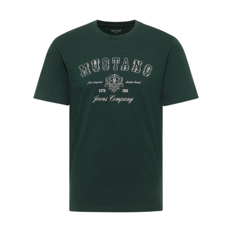 T-shirt en coton vert à coupe droite pourvu...