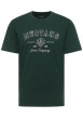 Thumbnail T-shirt en coton vert à coupe droite pourvu d'un col rond ras-du-cou