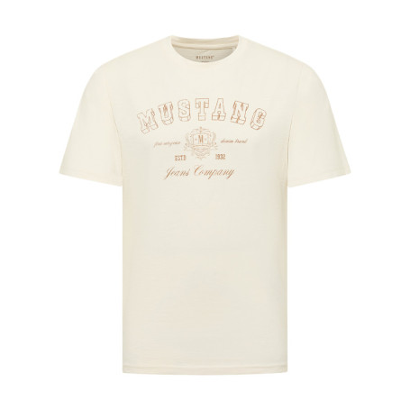 T-shirt en coton écru à coupe droite pourvu...