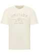 Thumbnail T-shirt en coton écru à coupe droite pourvu d'un col rond ras-du-cou