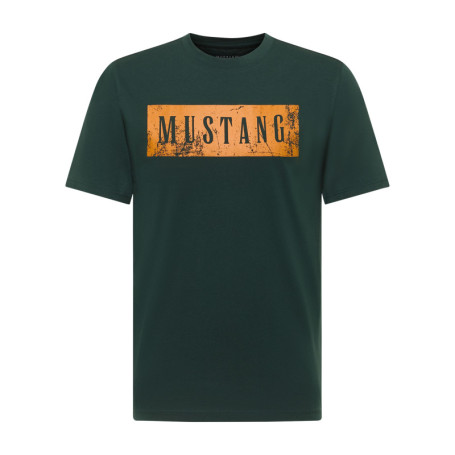 T-shirt en coton vert à coupe droite pourvu...