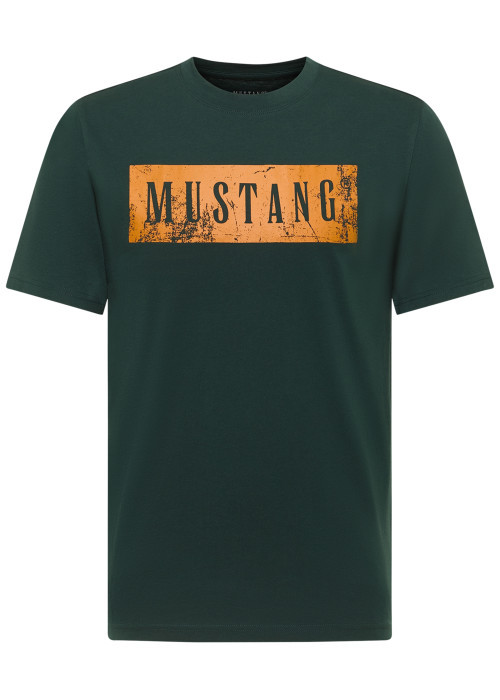T-shirt en coton vert à coupe droite pourvu...