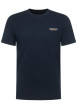 Thumbnail T-shirt en coton marine pourvu d'une coupe droite et d'un col rond