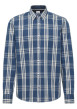 Thumbnail Chemise en coton marine à coupe droite pourvue d'un col à revers
