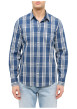 Thumbnail Chemise en coton marine à coupe droite pourvue d'un col à revers - Image 3