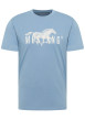 Thumbnail T-shirt en coton ciel à coupe droite pourvu d'un col rond côtelé