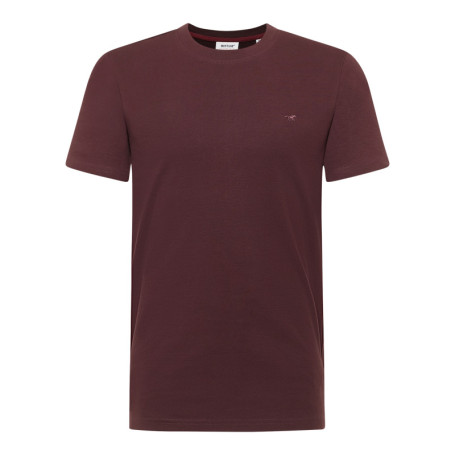 T-shirt en coton bordeaux à coupe droite pourvu...