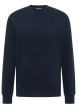 Thumbnail Sweat en coton mélangé marine à coupe droite pourvu d'un col rond