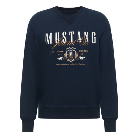 Sweat en coton marine pourvu d'une coupe droite...