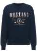 Thumbnail Sweat en coton marine pourvu d'une coupe droite et d'un col rond