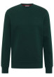 Thumbnail Sweat en coton mélangé vert à coupe droite pourvu d'un col rond