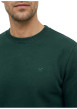 Thumbnail Sweat en coton mélangé vert à coupe droite pourvu d'un col rond - Image 4