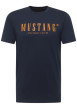 Thumbnail T-shirt en coton marine pourvu d'une coupe droite et d'un col rond