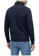 Thumbnail Sweat en coton marine à coupe droite pourvu d'un col camionneur - Image 3